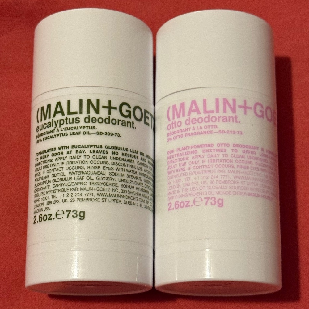 Malin+Goetz Deodorant 2 Pack Brand New